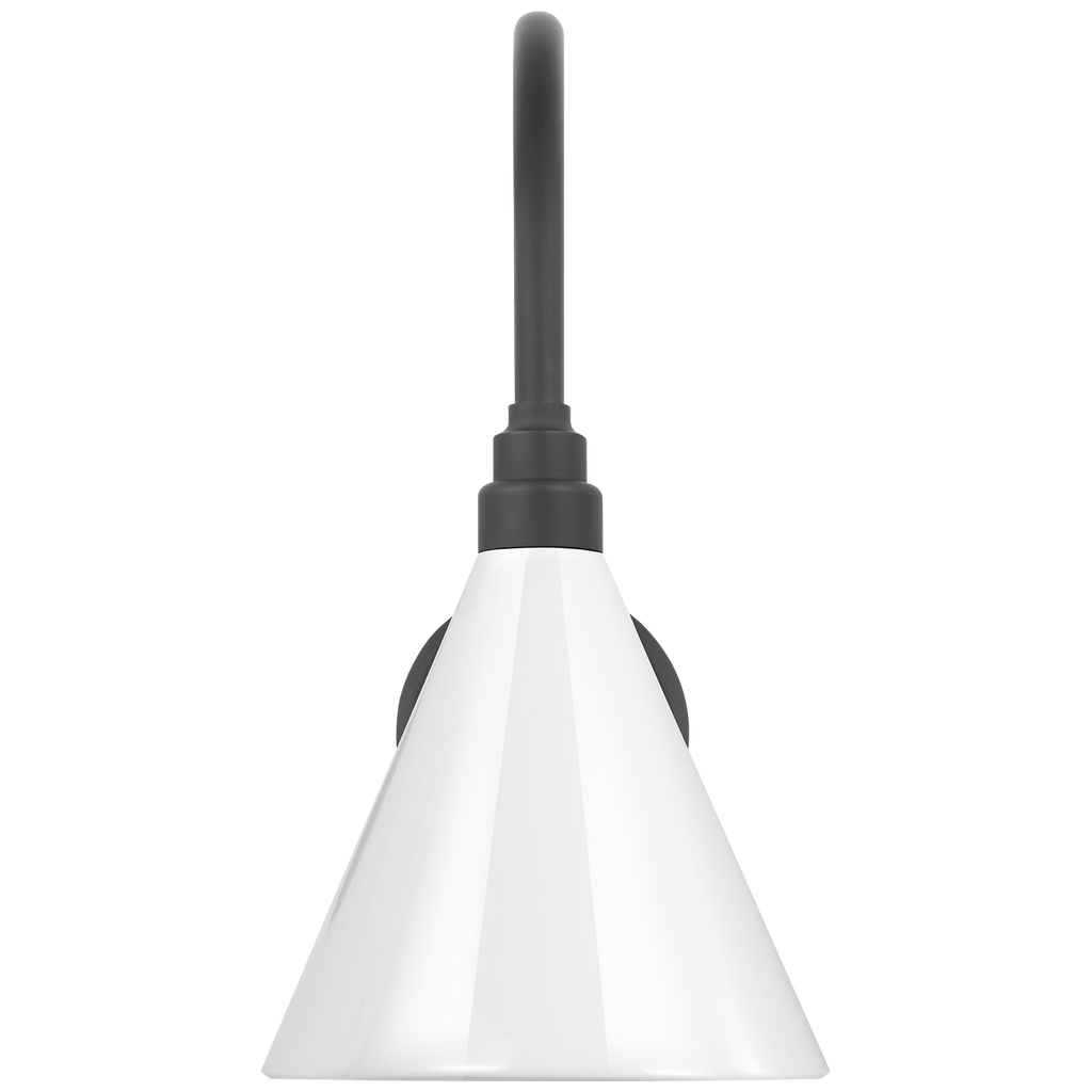 Academy 11" Arched Mack Barn Light | Matte Black | 9 | 9" White Conical Savannah Shade