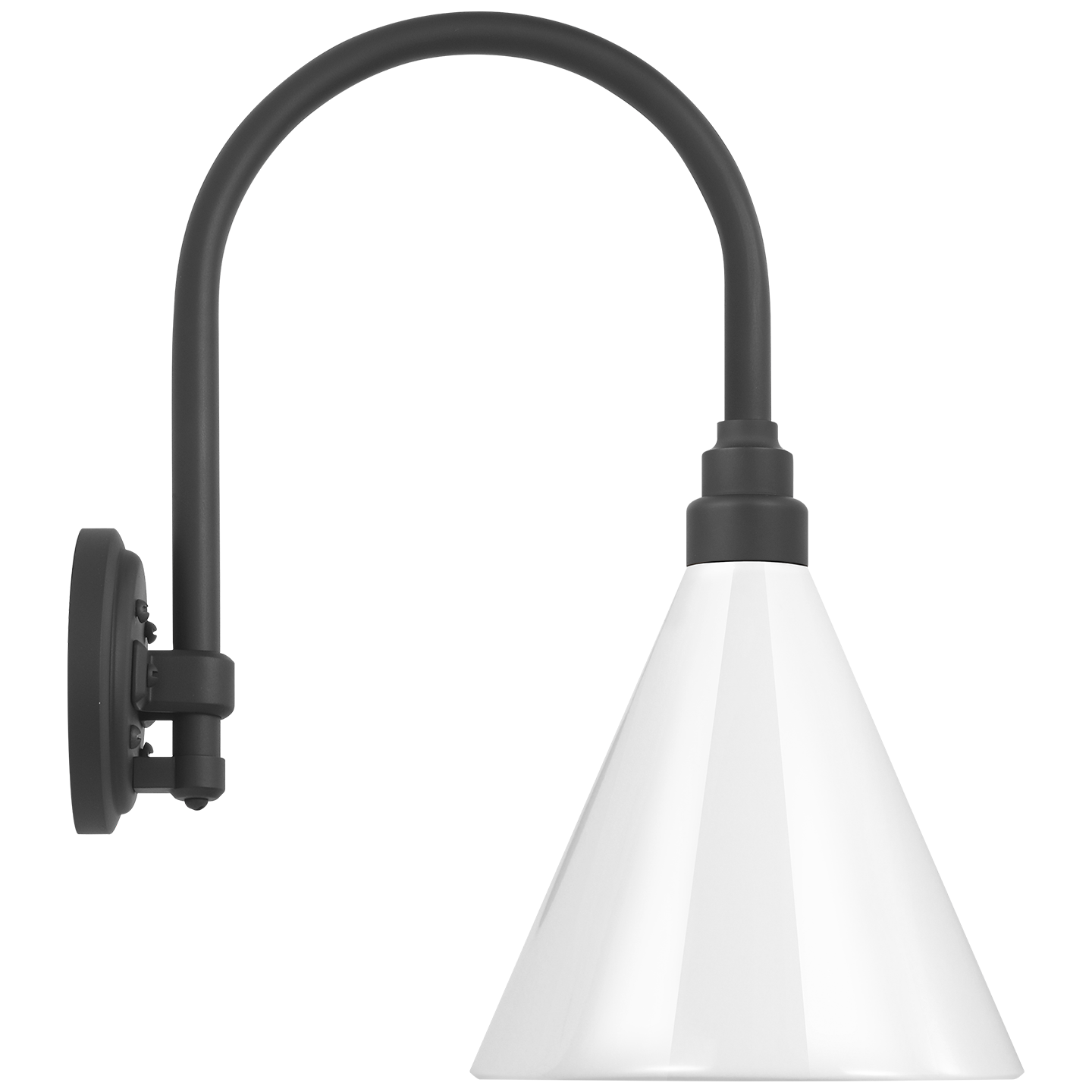 Academy 11" Arched Mack Barn Light | Matte Black | 9 | 9" White Conical Savannah Shade