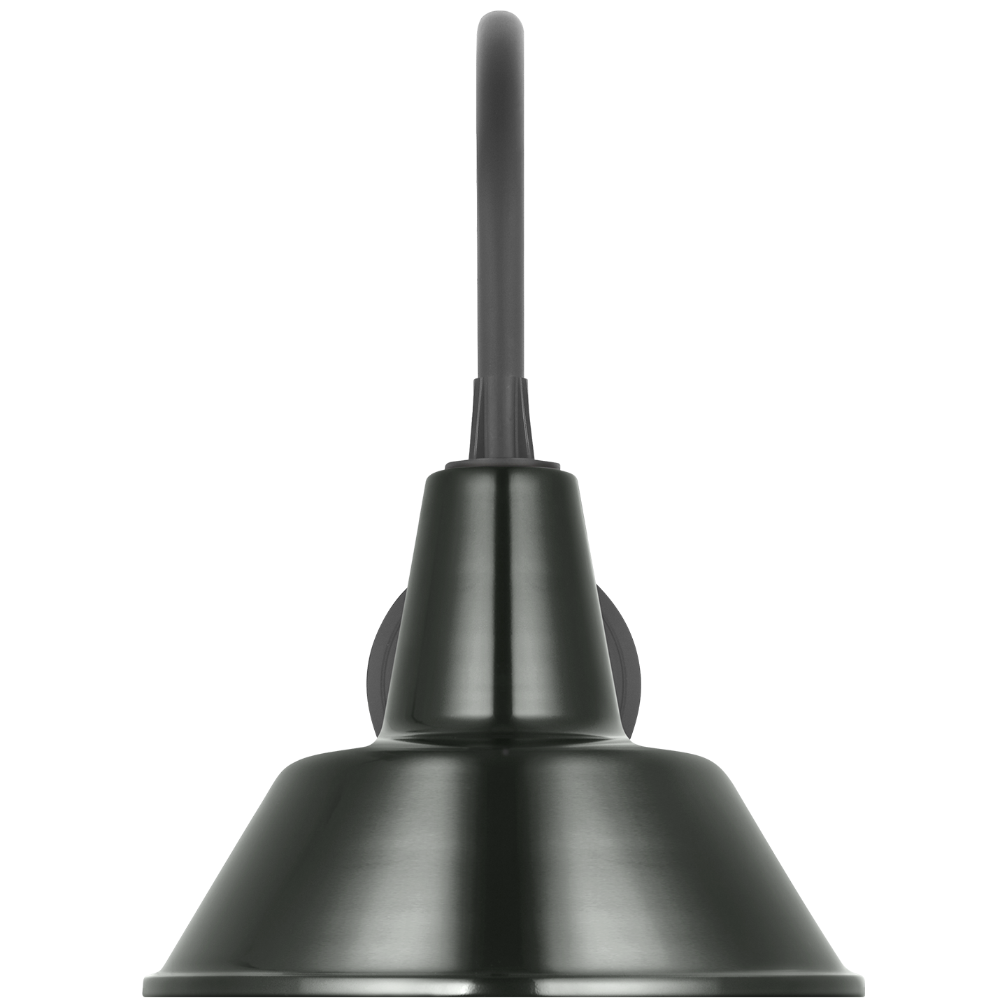 Academy 11" Arched Mack Barn Light | Matte Black | 12.5 | 12.5" Green Bowers Shade