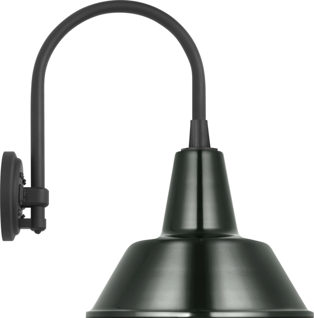 Academy 11" Arched Mack Barn Light | Matte Black | 12.5 | 12.5" Green Bowers Shade