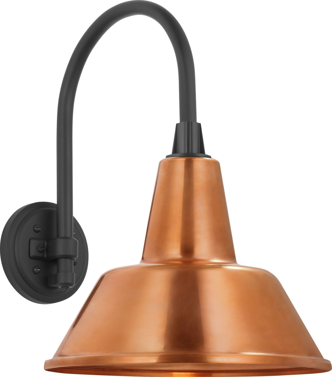 Academy 11" Arched Mack Barn Light | Matte Black | 12.5 | 12.5" Soft Copper Bowers Shade