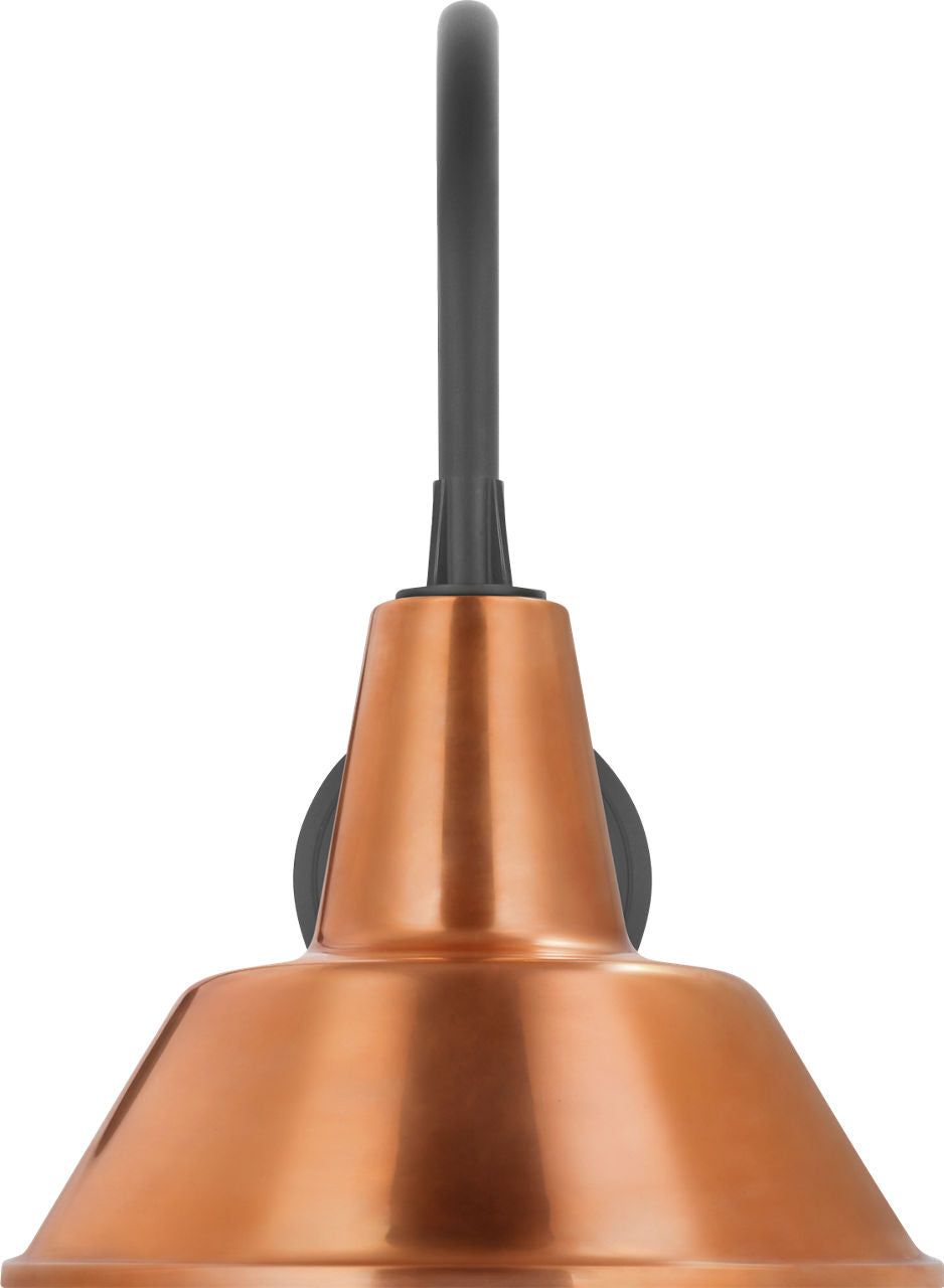 Academy 11" Arched Mack Barn Light | Matte Black | 12.5 | 12.5" Soft Copper Bowers Shade