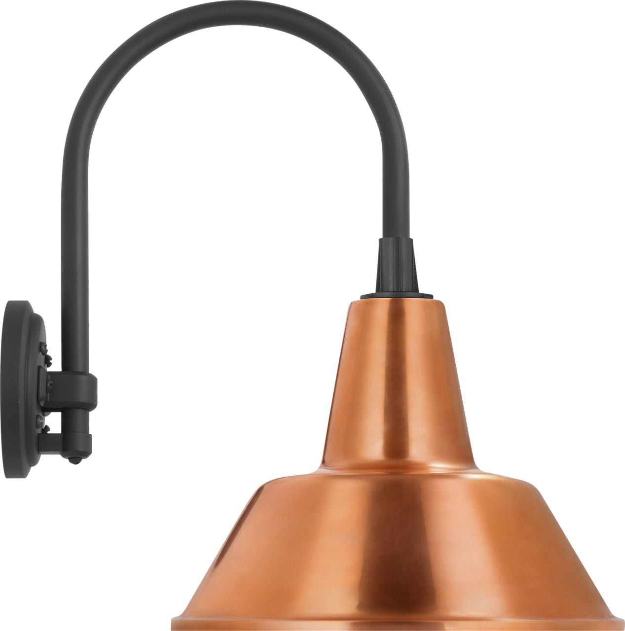 Academy 11" Arched Mack Barn Light | Matte Black | 12.5 | 12.5" Soft Copper Bowers Shade
