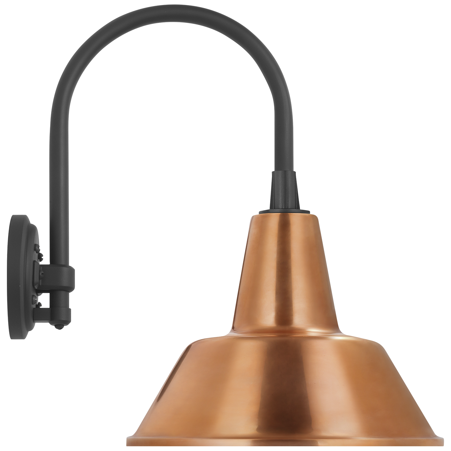 Academy 11" Arched Mack Barn Light | Matte Black | 12.5 | 12.5" Soft Copper Bowers Shade