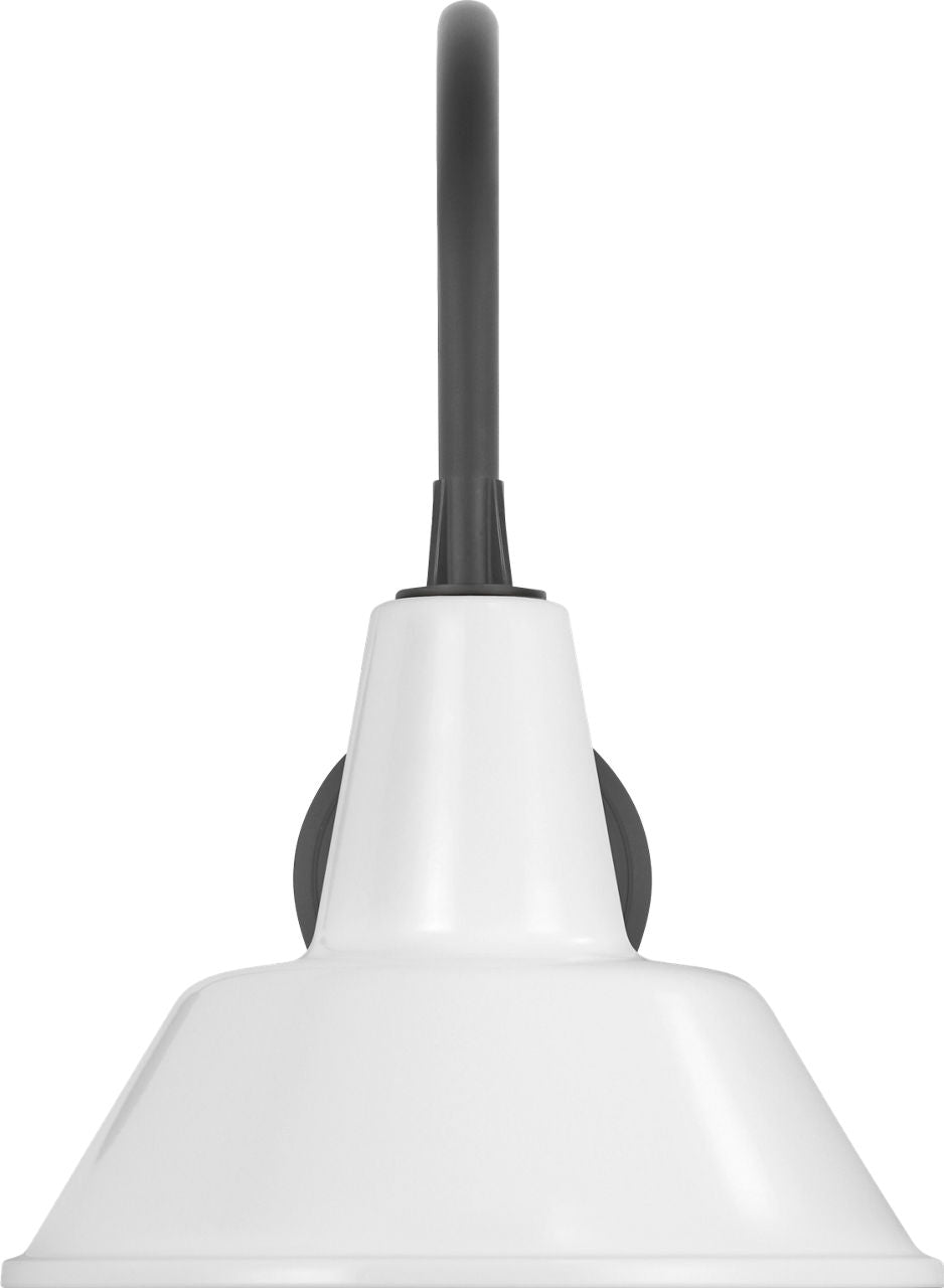 Academy 11" Arched Mack Barn Light | Matte Black | 12.5 | 12.5" White Bowers Shade