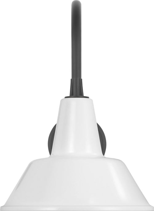 Academy 11" Arched Mack Barn Light | Matte Black | 12.5 | 12.5" White Bowers Shade