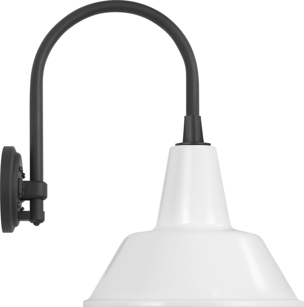 Academy 11" Arched Mack Barn Light | Matte Black | 12.5 | 12.5" White Bowers Shade