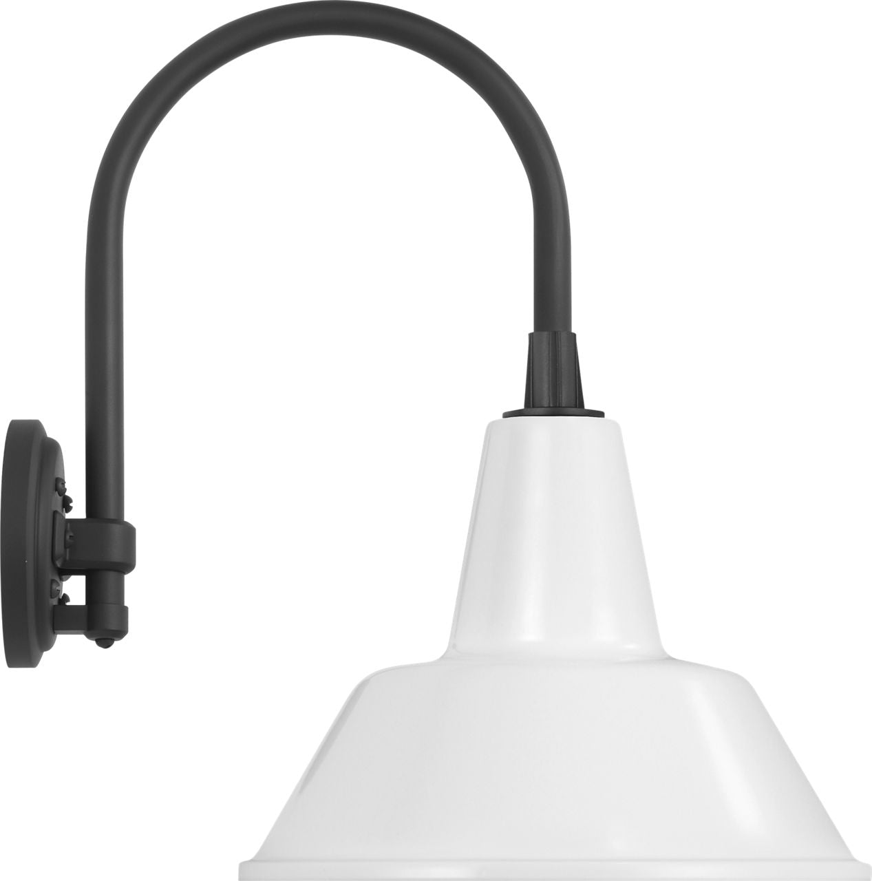 Academy 11" Arched Mack Barn Light | Matte Black | 12.5 | 12.5" White Bowers Shade