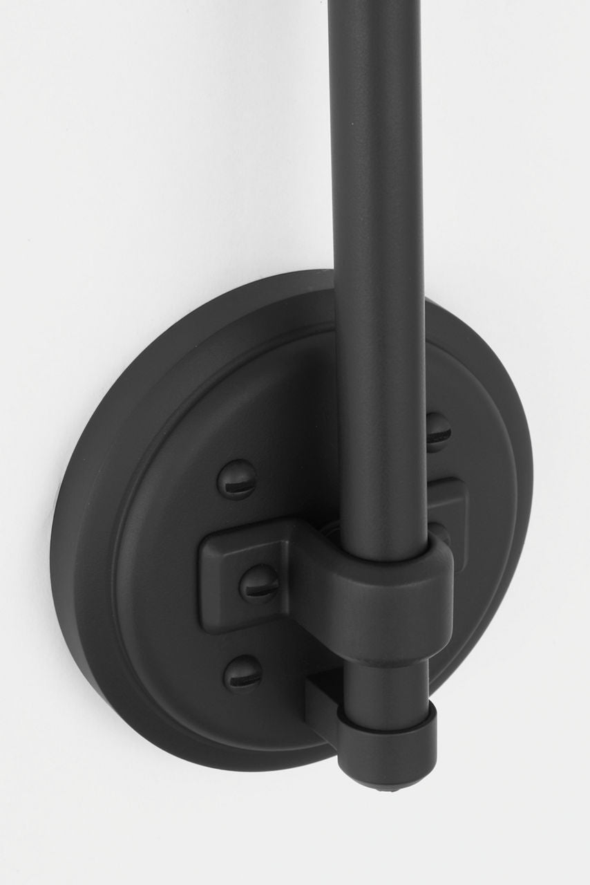 Academy 11" Arched Mack Barn Light | Matte Black | 12.5 | 12.5" Green Tilted Bowers Shade