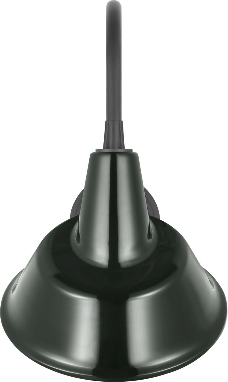 Academy 11" Arched Mack Barn Light | Matte Black | 12.5 | 12.5" Green Tilted Bowers Shade
