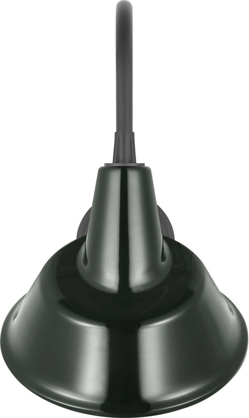 Academy 11" Arched Mack Barn Light | Matte Black | 12.5 | 12.5" Green Tilted Bowers Shade