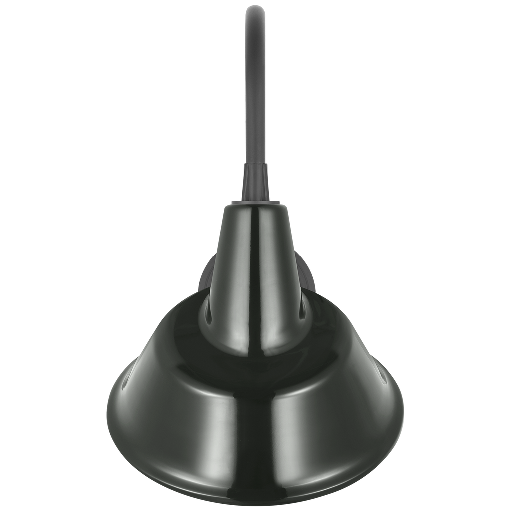 Academy 11" Arched Mack Barn Light | Matte Black | 12.5 | 12.5" Green Tilted Bowers Shade