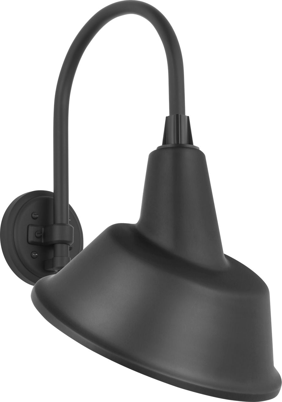 Academy 11" Arched Mack Barn Light | Matte Black | 12.5 | 12.5" Matte Black Tilted Bowers Shade