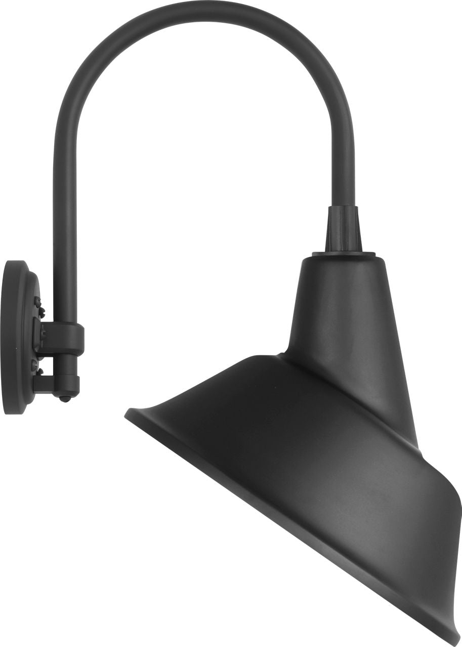 Academy 11" Arched Mack Barn Light | Matte Black | 12.5 | 12.5" Matte Black Tilted Bowers Shade