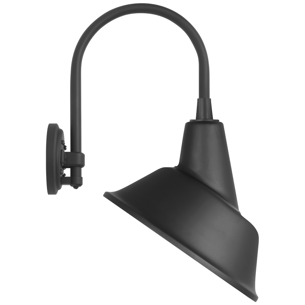 Academy 11" Arched Mack Barn Light | Matte Black | 12.5 | 12.5" Matte Black Tilted Bowers Shade
