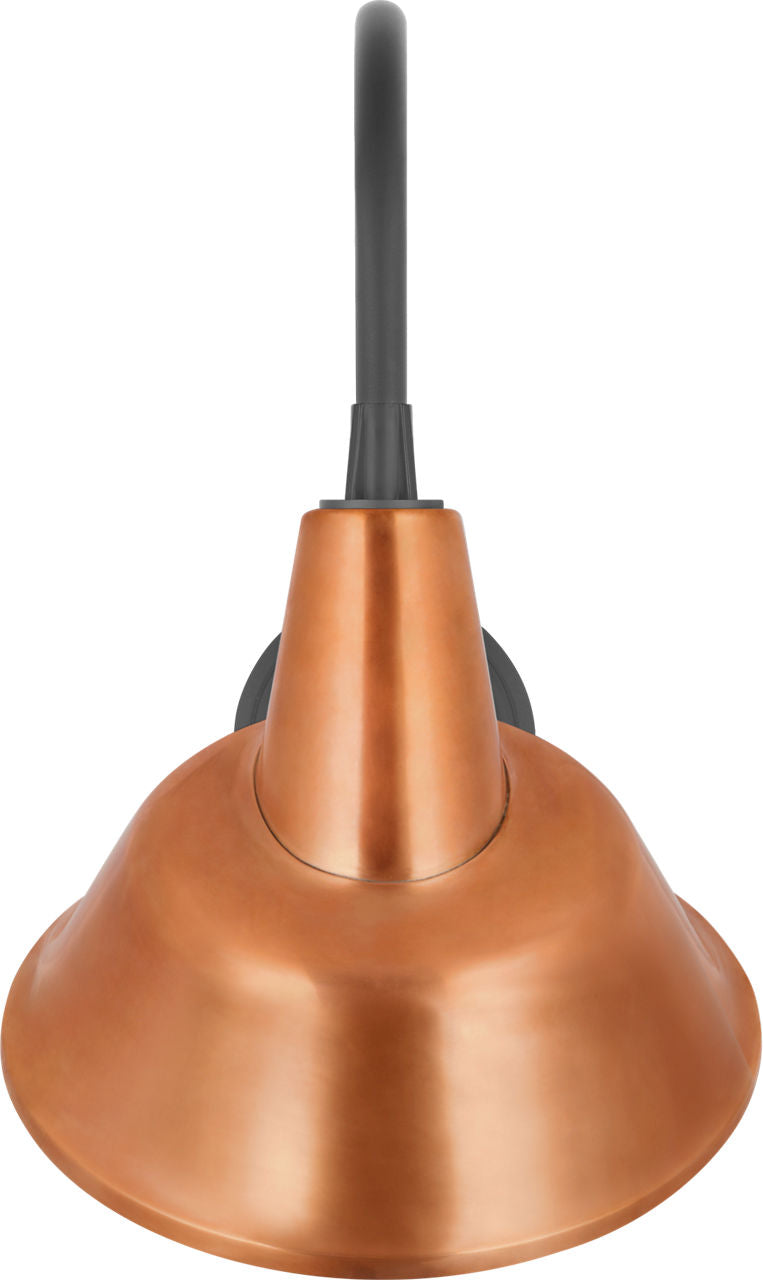 Academy 11" Arched Mack Barn Light | Matte Black | 12.5 | 12.5" Soft Copper Tilted Bowers Shade