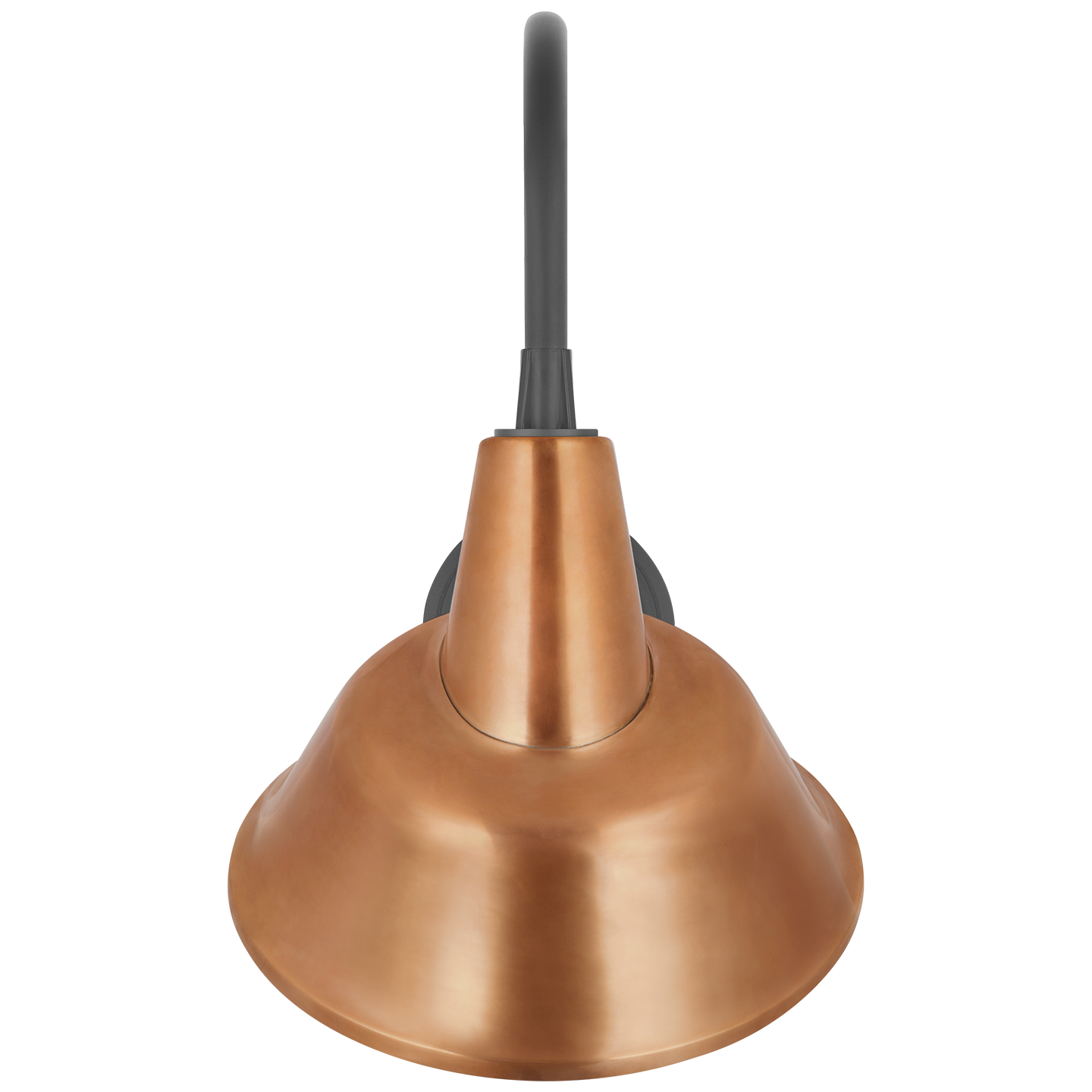 Academy 11" Arched Mack Barn Light | Matte Black | 12.5 | 12.5" Soft Copper Tilted Bowers Shade
