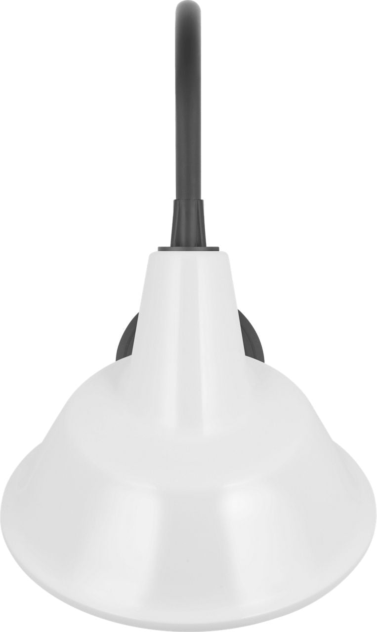 Academy 11" Arched Mack Barn Light | Matte Black | 12.5 | 12.5" White Tilted Bowers Shade