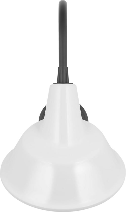 Academy 11" Arched Mack Barn Light | Matte Black | 12.5 | 12.5" White Tilted Bowers Shade