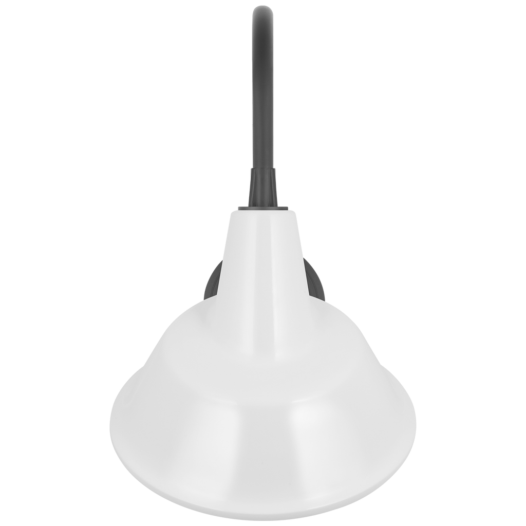 Academy 11" Arched Mack Barn Light | Matte Black | 12.5 | 12.5" White Tilted Bowers Shade