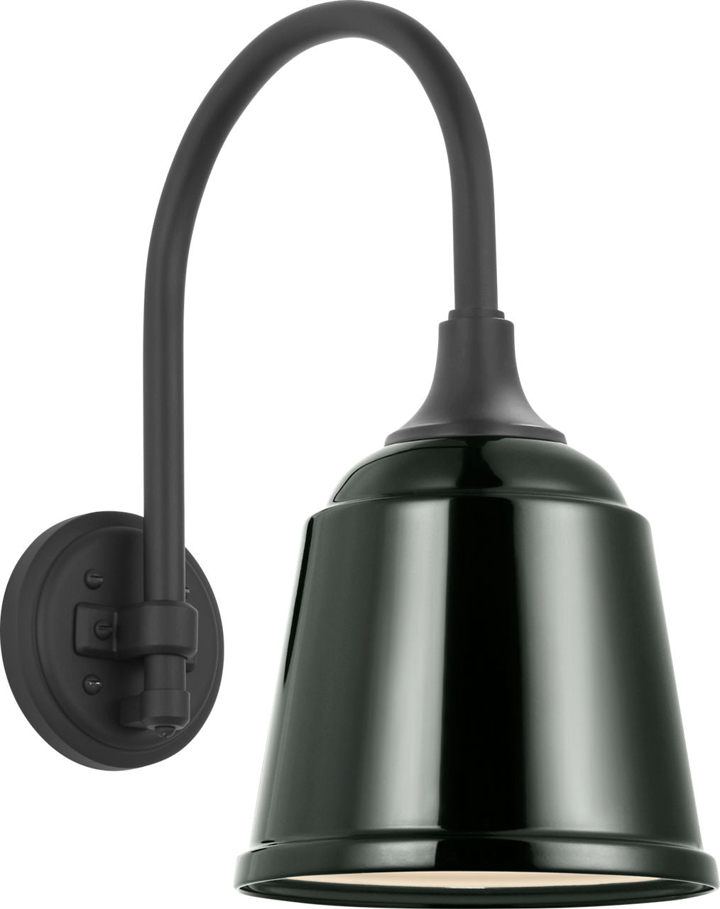 Academy 11" Arched Mack Barn Light | Matte Black | 8 | 8" Green Rockhouse Shade