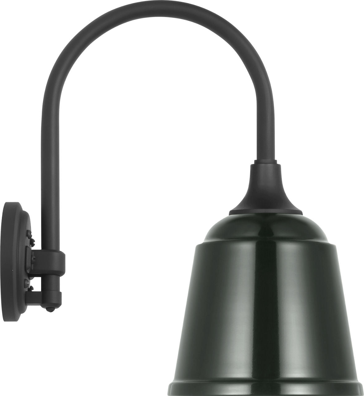 Academy 11" Arched Mack Barn Light | Matte Black | 8 | 8" Green Rockhouse Shade