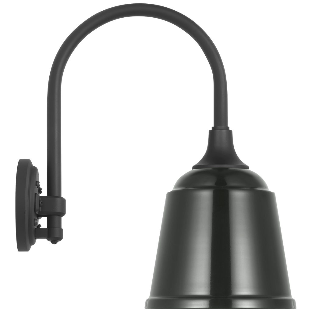 Academy 11" Arched Mack Barn Light | Matte Black | 8 | 8" Green Rockhouse Shade