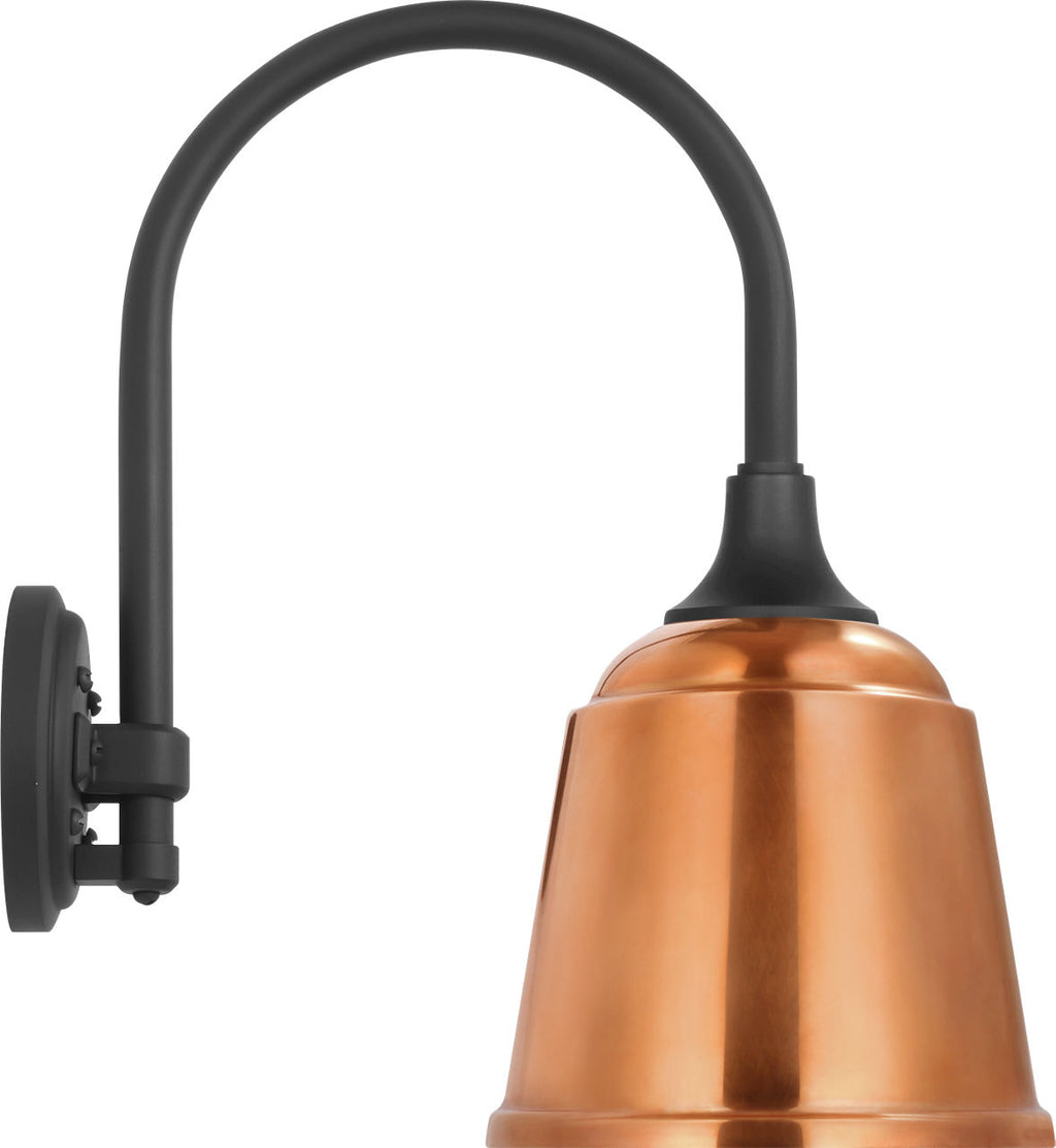Academy 11" Arched Mack Barn Light | Matte Black | 8 | 8" Soft Copper Rockhouse Shade