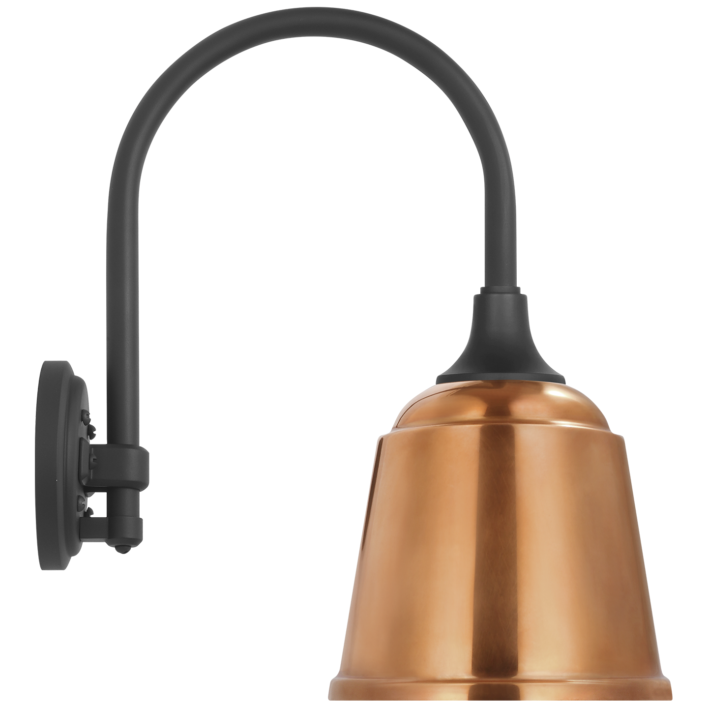 Academy 11" Arched Mack Barn Light | Matte Black | 8 | 8" Soft Copper Rockhouse Shade