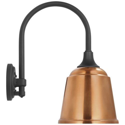 Academy 11" Arched Mack Barn Light | Matte Black | 8 | 8" Soft Copper Rockhouse Shade