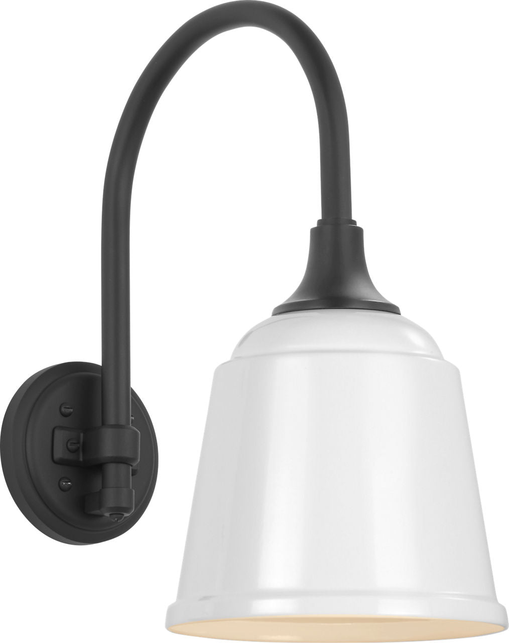 Academy 11" Arched Mack Barn Light | Matte Black | 8 | 8" White Rockhouse Shade