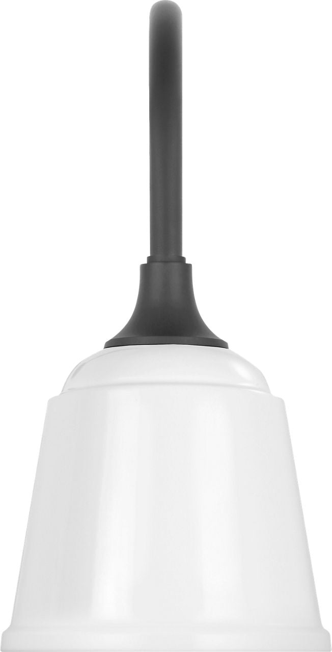 Academy 11" Arched Mack Barn Light | Matte Black | 8 | 8" White Rockhouse Shade