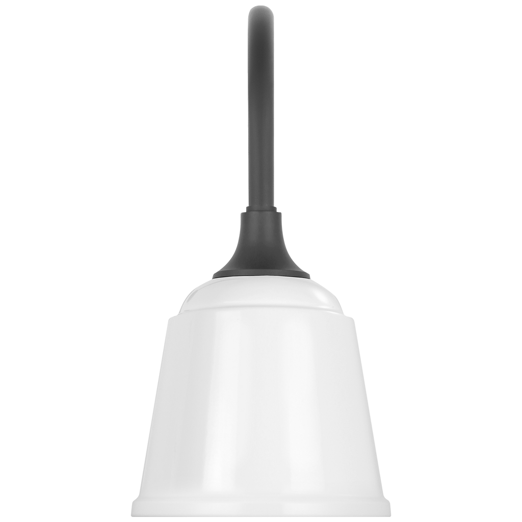 Academy 11" Arched Mack Barn Light | Matte Black | 8 | 8" White Rockhouse Shade