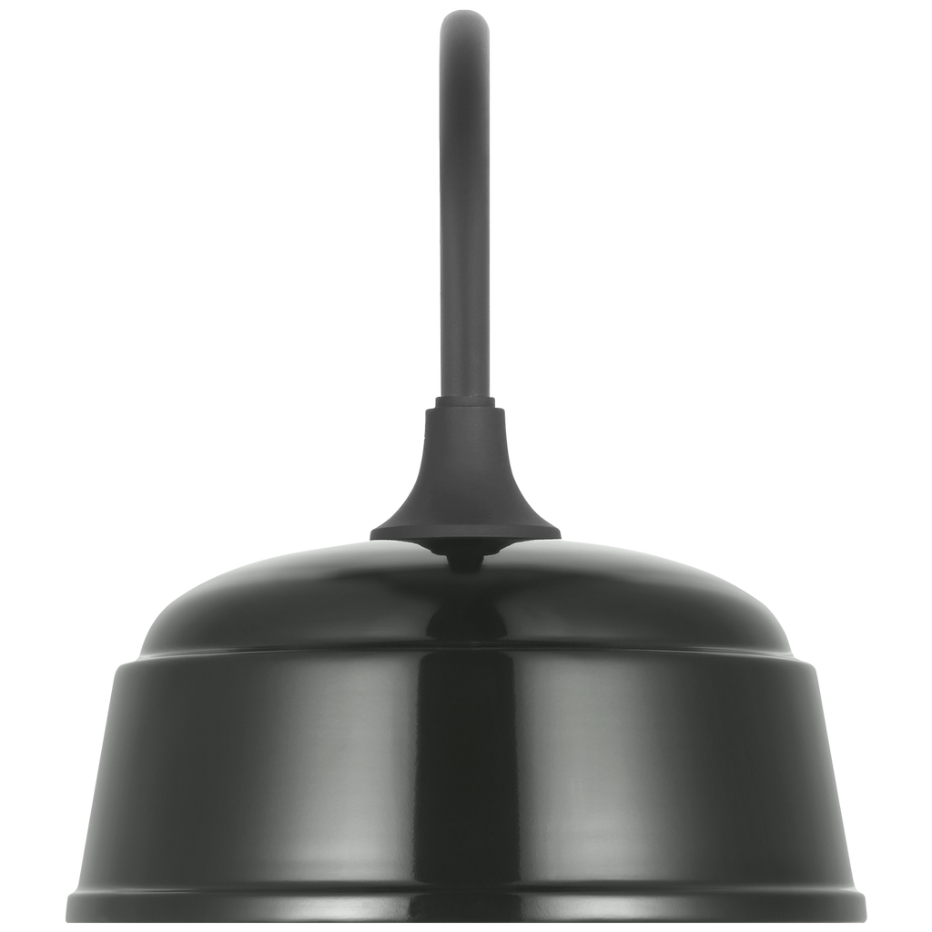 Academy 11" Arched Mack Barn Light | Matte Black | 12.5 | 12.5" Green Rockhouse Shade