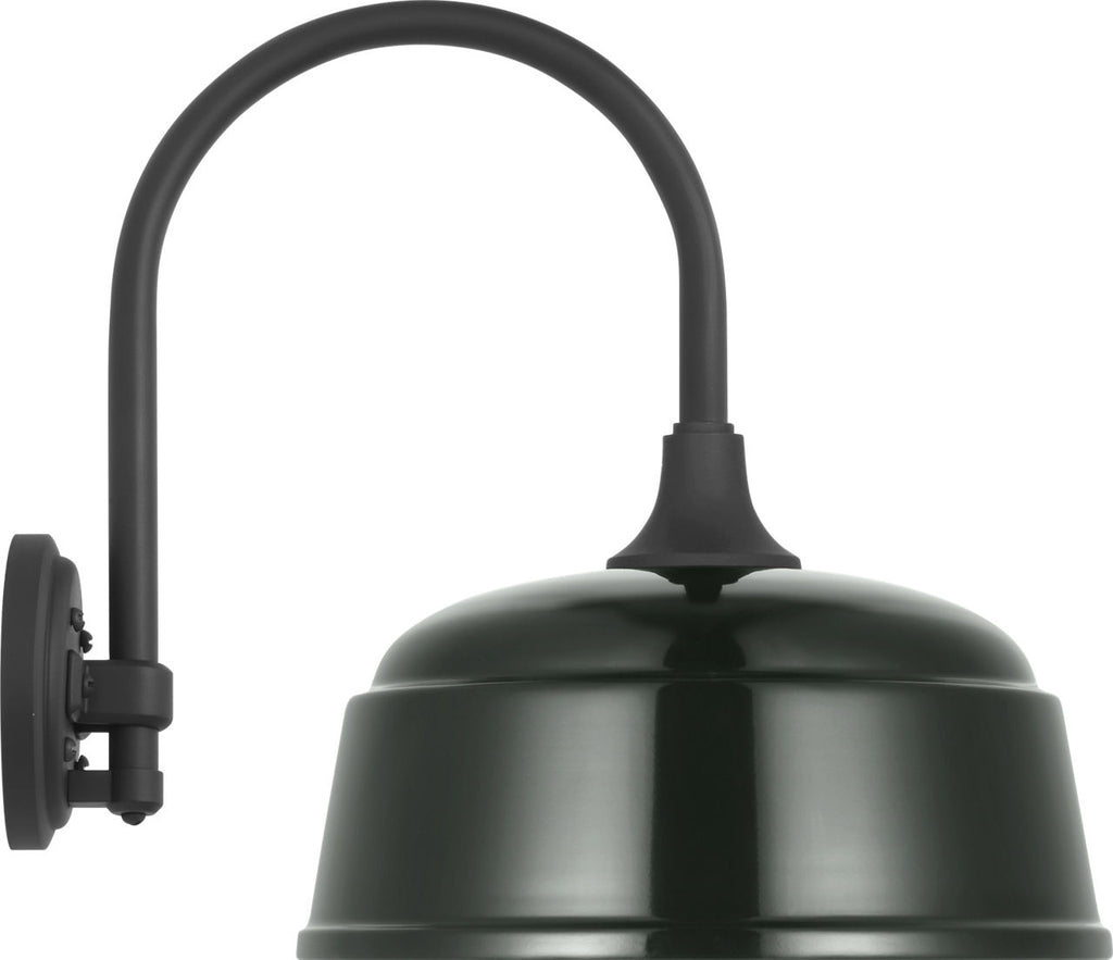 Academy 11" Arched Mack Barn Light | Matte Black | 12.5 | 12.5" Green Rockhouse Shade