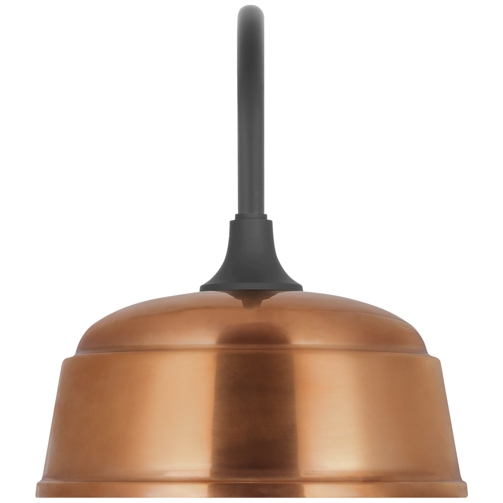 Academy 11" Arched Mack Barn Light | Matte Black | 12.5 | 12.5" Soft Copper Rockhouse Shade