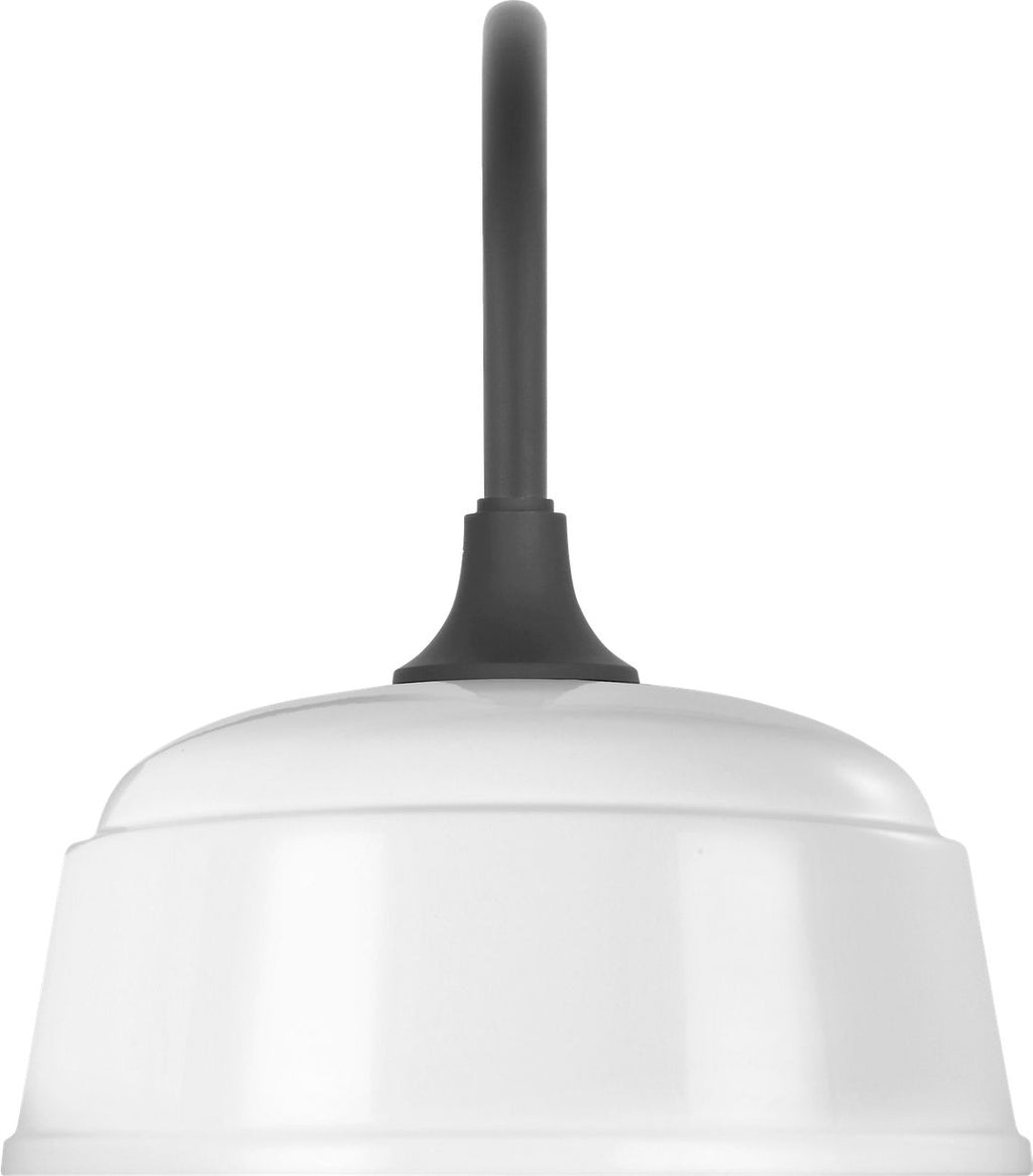 Academy 11" Arched Mack Barn Light | Matte Black | 12.5 | 12.5" White Rockhouse Shade