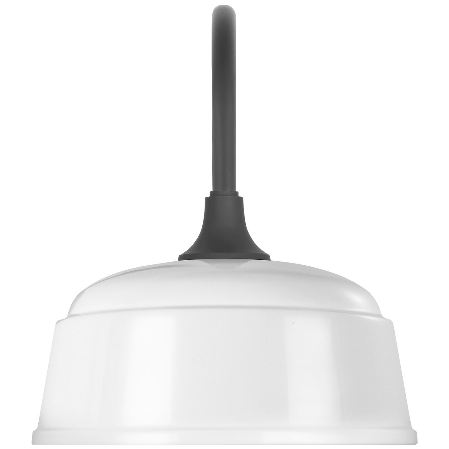 Academy 11" Arched Mack Barn Light | Matte Black | 12.5 | 12.5" White Rockhouse Shade