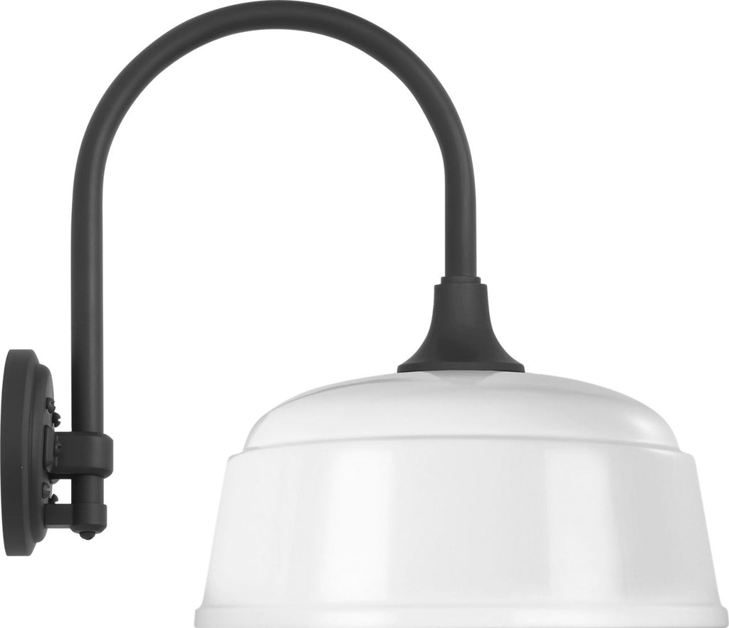 Academy 11" Arched Mack Barn Light | Matte Black | 12.5 | 12.5" White Rockhouse Shade