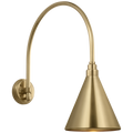 Academy 19.5" Arched Mack Barn Light | Hand-Rubbed Antique Brass | 9 | 9" Hand-Rubbed Antique Brass Conical Savannah Shade
