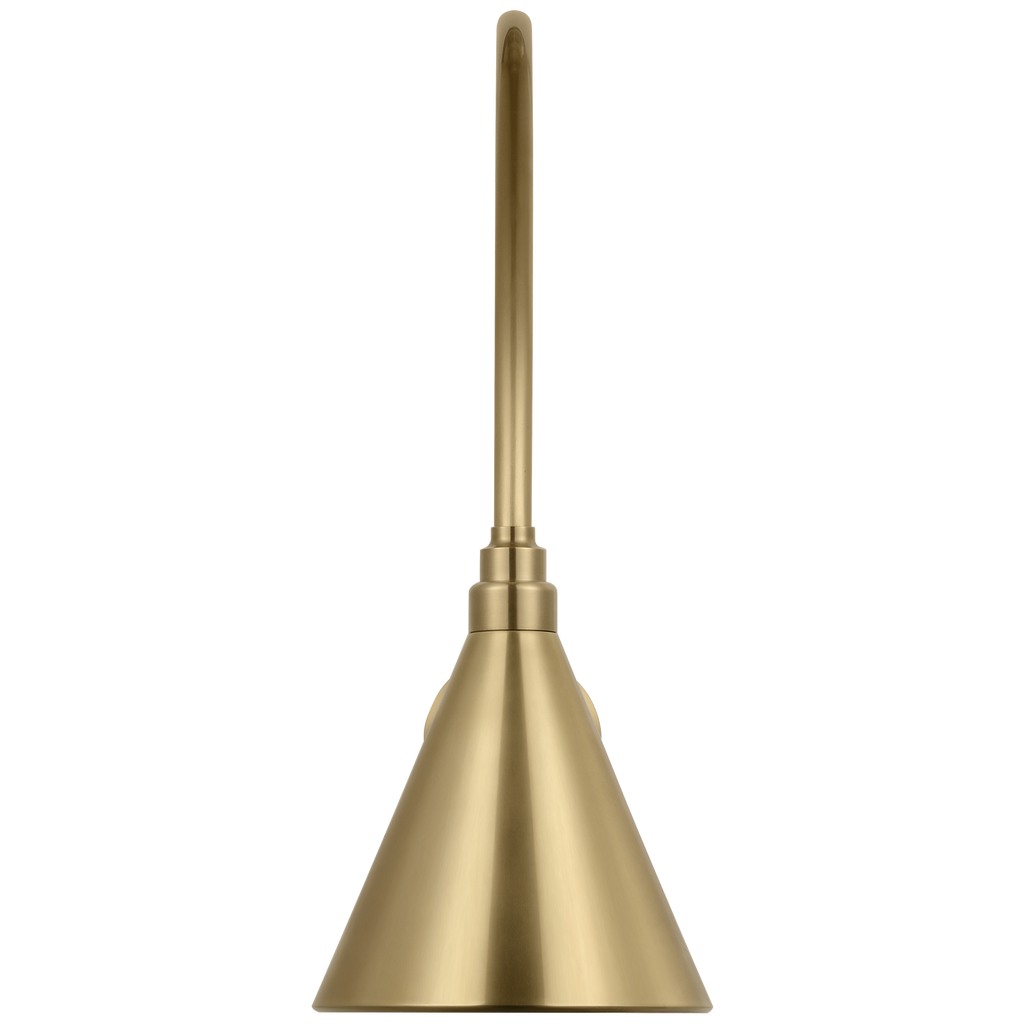 Academy 19.5" Arched Mack Barn Light | Hand-Rubbed Antique Brass | 9 | 9" Hand-Rubbed Antique Brass Conical Savannah Shade