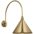 Academy 19.5" Arched Mack Barn Light | Hand-Rubbed Antique Brass | 12.5 | 12.5" Hand-Rubbed Antique Brass Conical Savannah Shade