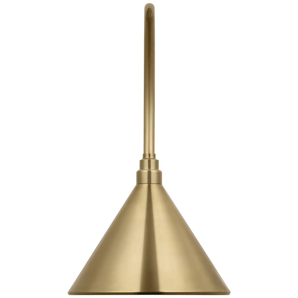 Academy 19.5" Arched Mack Barn Light | Hand-Rubbed Antique Brass | 12.5 | 12.5" Hand-Rubbed Antique Brass Conical Savannah Shade