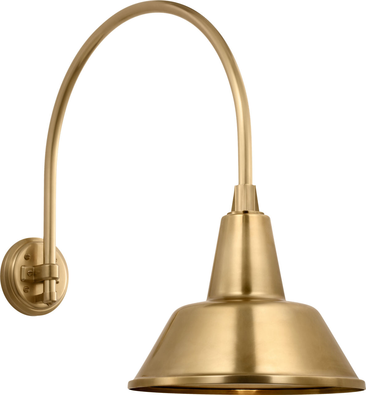 Academy 19.5" Arched Mack Barn Light | Hand-Rubbed Antique Brass | 12.5 | 12.5" Hand-Rubbed Antique Brass Bowers Shade