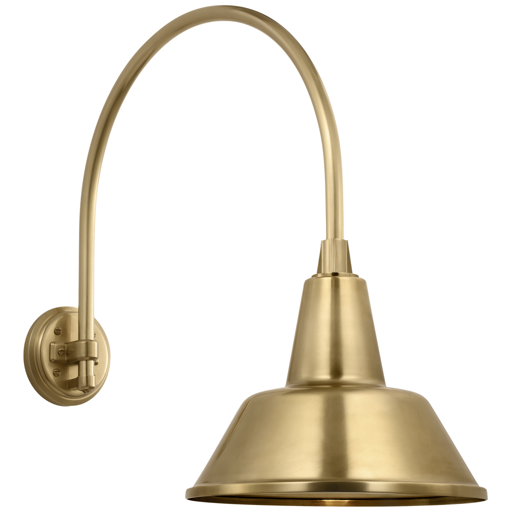 Academy 19.5" Arched Mack Barn Light | Hand-Rubbed Antique Brass | 12.5 | 12.5" Hand-Rubbed Antique Brass Bowers Shade