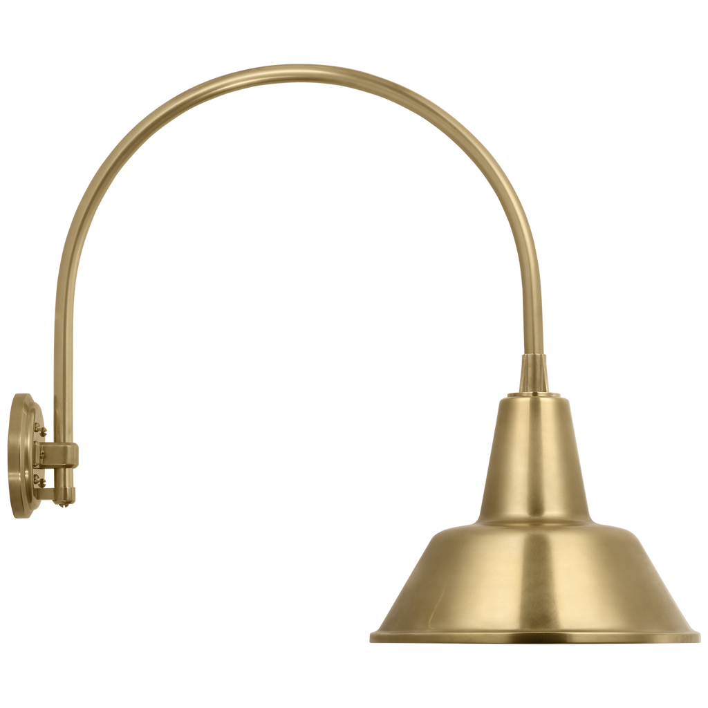 Academy 19.5" Arched Mack Barn Light | Hand-Rubbed Antique Brass | 12.5 | 12.5" Hand-Rubbed Antique Brass Bowers Shade