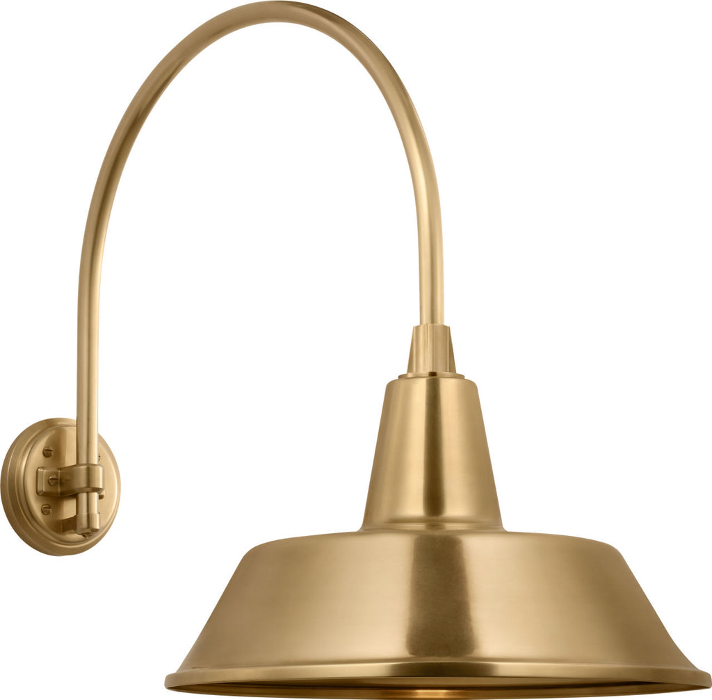 Academy 19.5" Arched Mack Barn Light | Hand-Rubbed Antique Brass | 16 | 16" Hand-Rubbed Antique Brass Bowers Shade