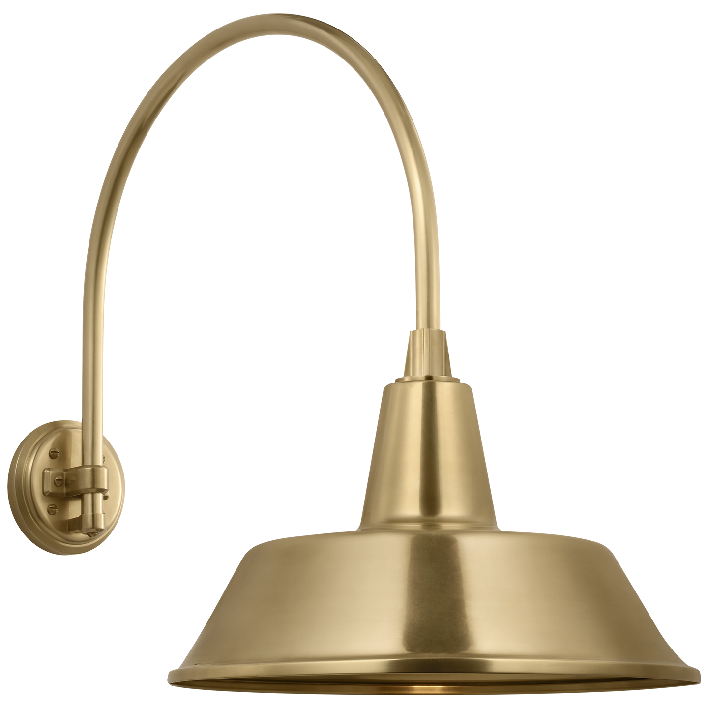 Academy 19.5" Arched Mack Barn Light | Hand-Rubbed Antique Brass | 16 | 16" Hand-Rubbed Antique Brass Bowers Shade