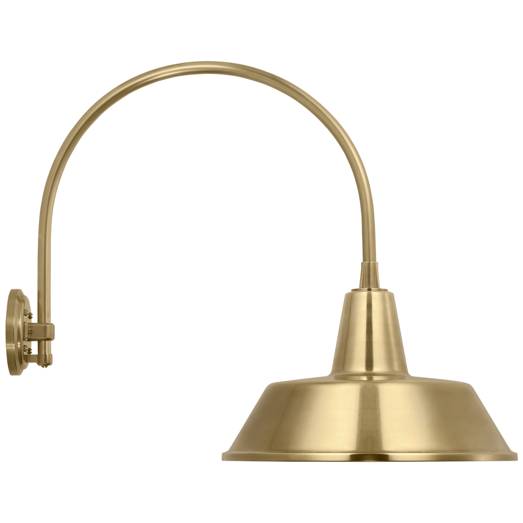 Academy 19.5" Arched Mack Barn Light | Hand-Rubbed Antique Brass | 16 | 16" Hand-Rubbed Antique Brass Bowers Shade