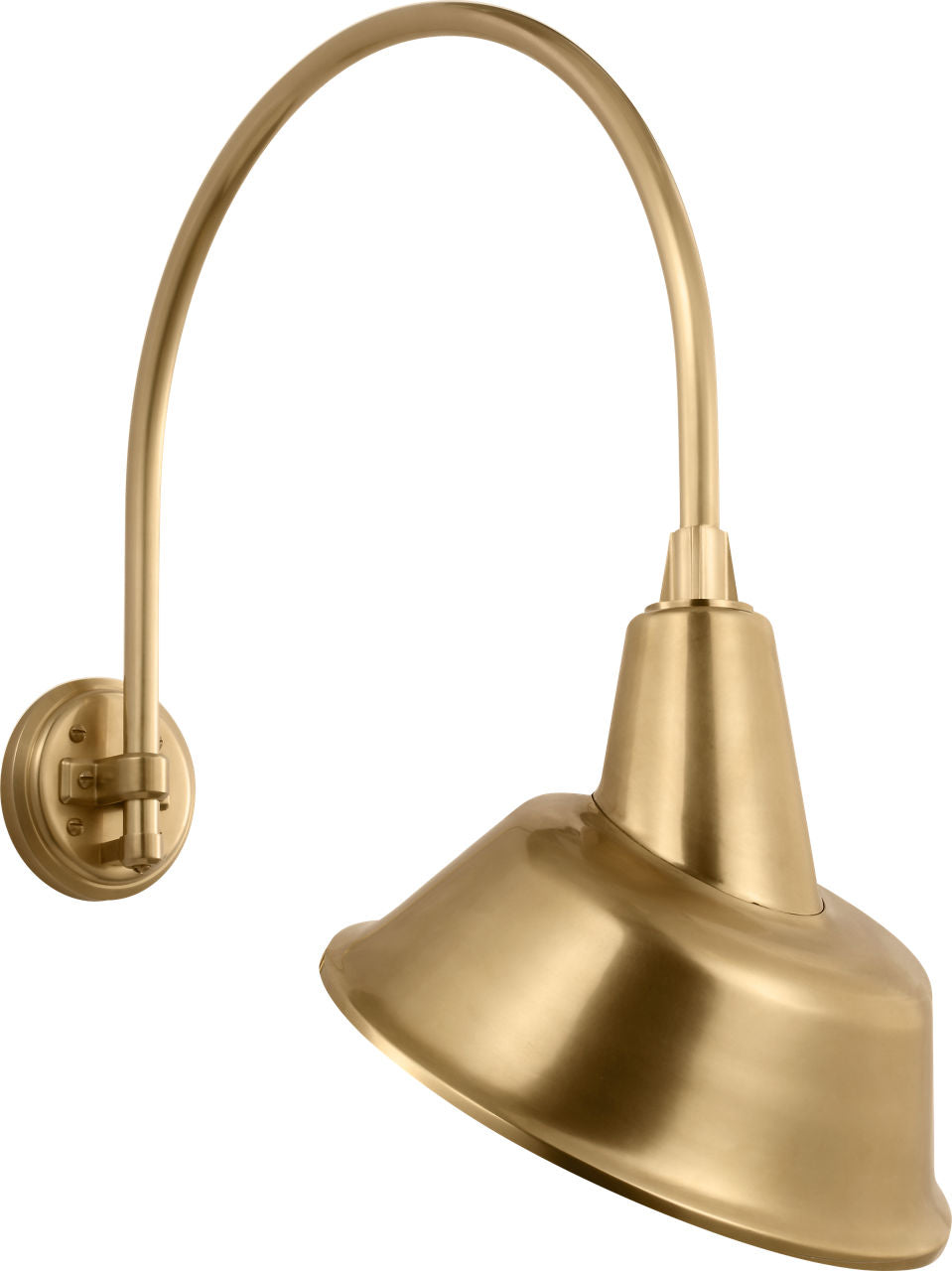 Academy 19.5" Arched Mack Barn Light | Hand-Rubbed Antique Brass | 12.5 | 12.5" Hand-Rubbed Antique Brass Tilted Bowers Shade